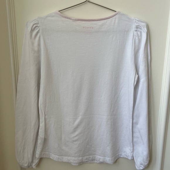 Boden White Long Sleeve Blouse With Ruffle Sleeve Detail Size US 4 UK 8 - Picture 5 of 12
